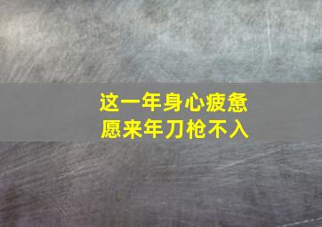 这一年身心疲惫 愿来年刀枪不入